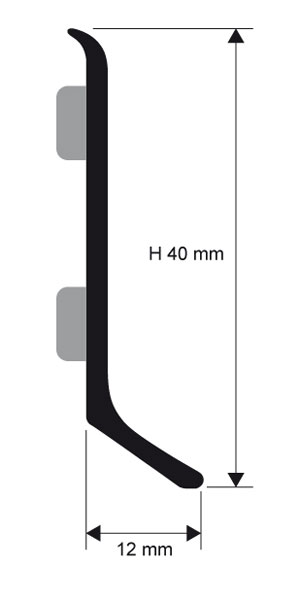 Battiscopa Vero Alluminio ARGENTO 40x11mm copia copia